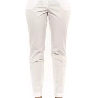 Peserico - Chic White Gabardine Trousers with Tailored Fit