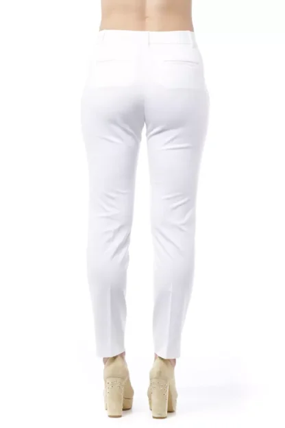 Peserico - White Cotton Women's High-Waist Trouser