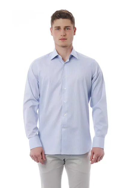 Bagutta - Light Blue Cotton Men Shirt