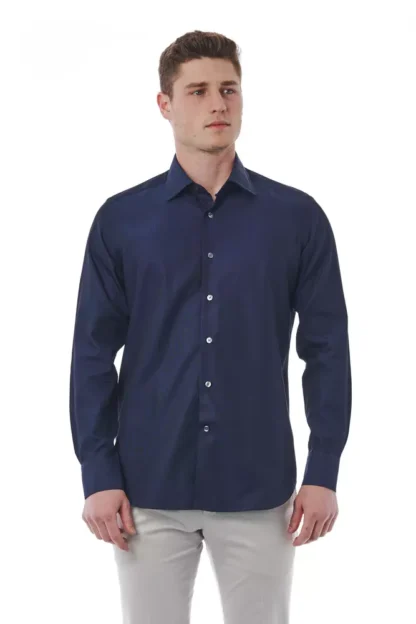 Bagutta - Blue Cotton Men Shirt