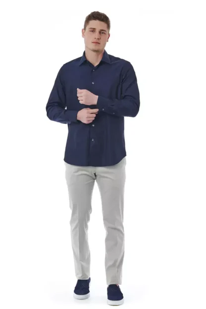 Bagutta - Blue Cotton Men Shirt