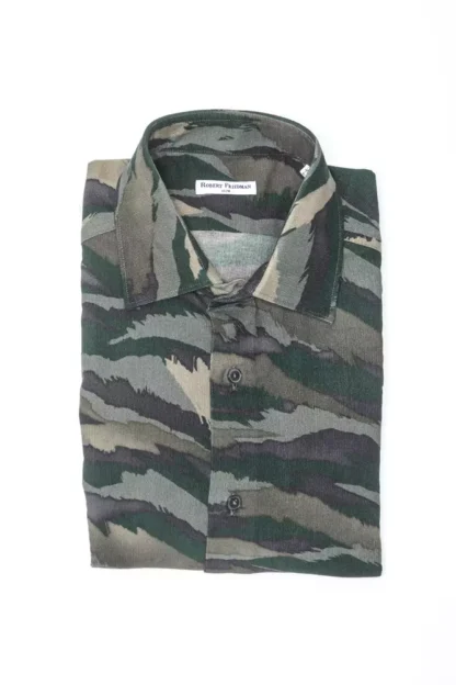 Robert Friedman - Green Cotton Men Shirt