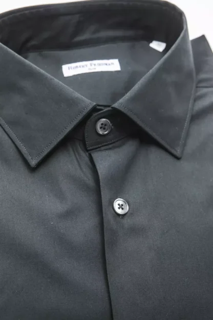 Robert Friedman - Black Cotton Men Shirt