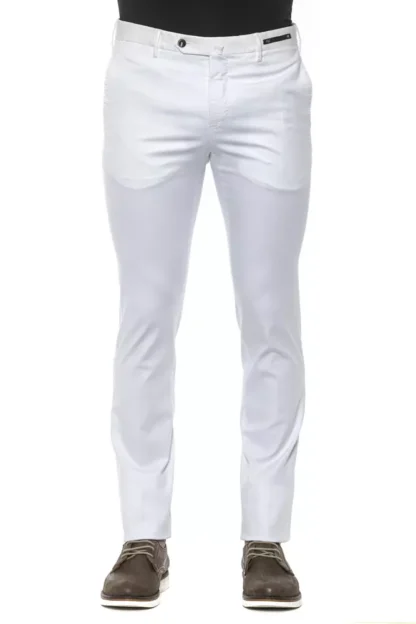 PT Torino - White Cotton Men Trouser