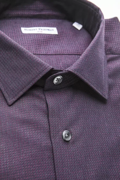 Robert Friedman - Burgundy Cotton Men Shirt