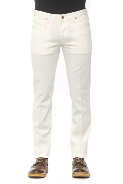 PT Torino - White Cotton Mens Trouser