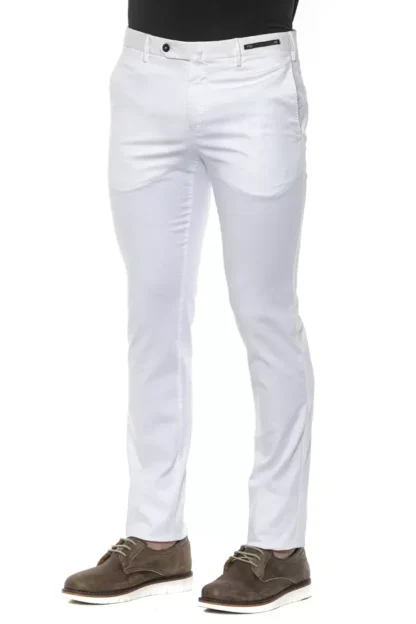 PT Torino - White Cotton Men Trouser