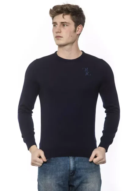 Billionaire Italian Couture - Blue Virgin Wool Men Sweater