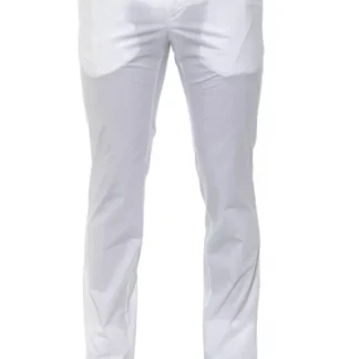 PT Torino - White Cotton Men Trouser