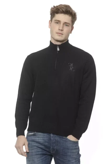 Billionaire Italian Couture - Black Cashmere Men Sweater