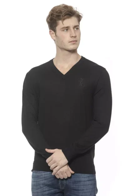 Billionaire Italian Couture - Black Cashmere Men Sweater