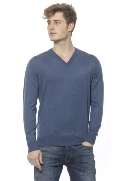 Billionaire Italian Couture - Blue Cashmere Men Sweater