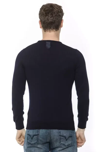 Billionaire Italian Couture - Blue Virgin Wool Men Sweater