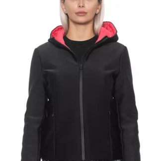 Sandro Ferrone - Black Polyurethane Women Jacket