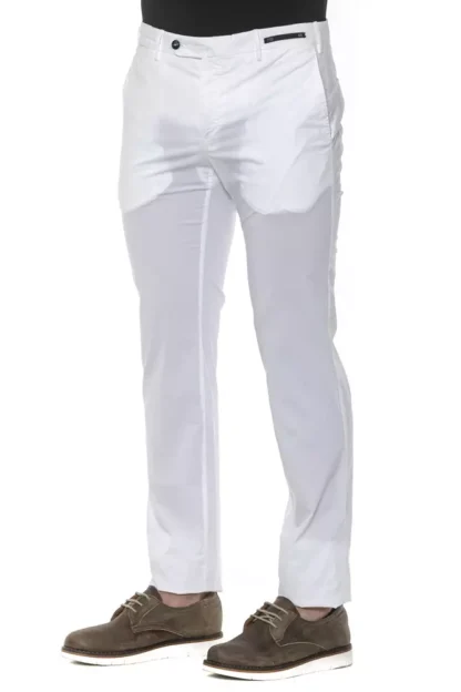 PT Torino - White Cotton Men Trouser