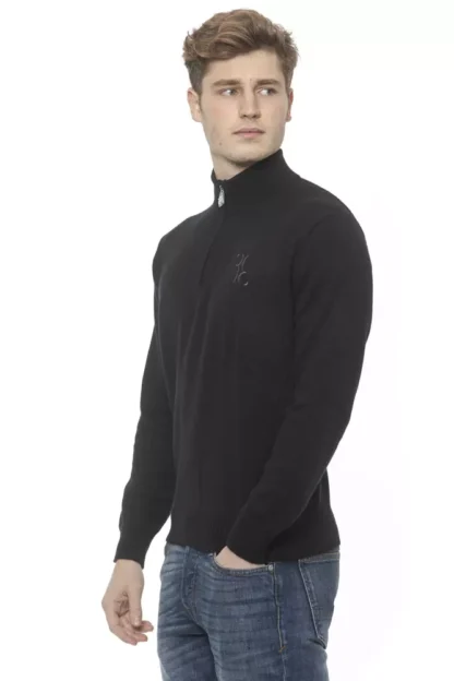 Billionaire Italian Couture - Black Cashmere Men Sweater