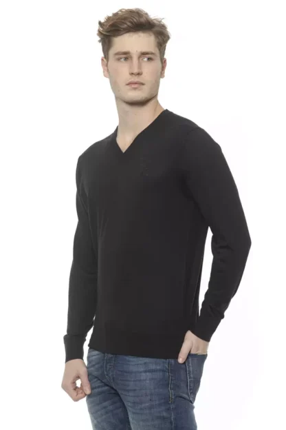 Billionaire Italian Couture - Black Cashmere Men Sweater