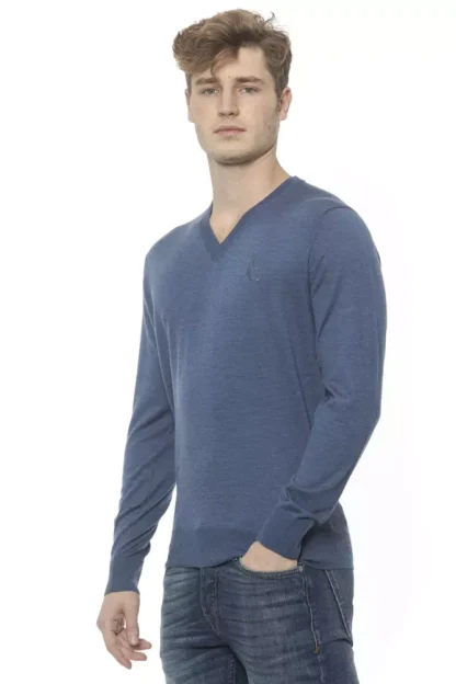 Billionaire Italian Couture - Blue Cashmere Men Sweater