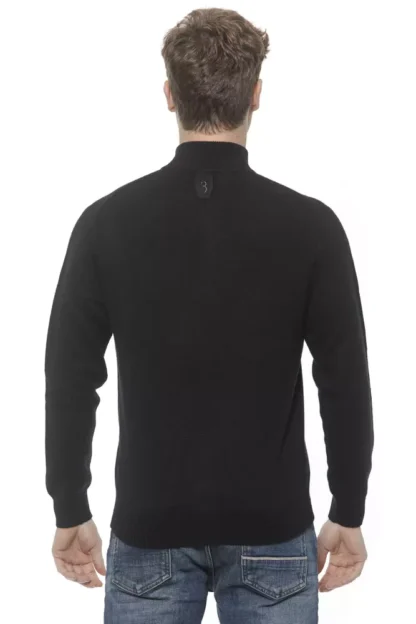 Billionaire Italian Couture - Black Cashmere Men Sweater