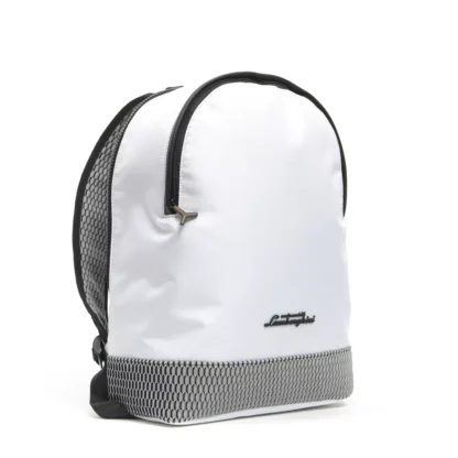 Automobili Lamborghini - Exquisite White Backpack with Sleek Zip Closure