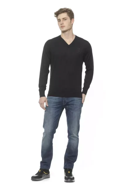 Billionaire Italian Couture - Black Cashmere Men Sweater