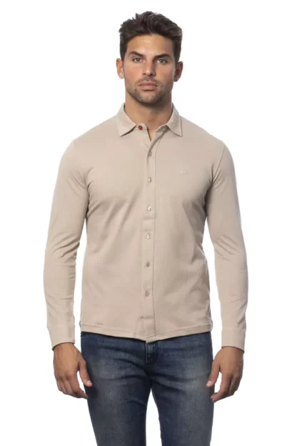 Verri - Beige Cotton Men Shirt