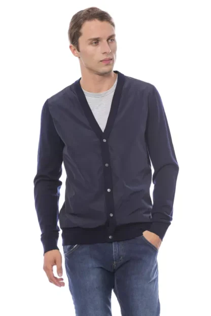 Verri - Blue Wool Men Cardigan