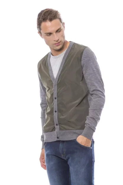 Verri - Gray Wool Men Cardigan