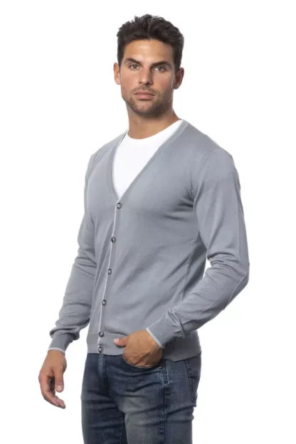 Verri - Gray Cotton Men Cardigan