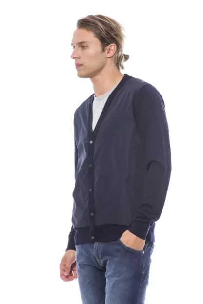 Verri - Blue Wool Men Cardigan