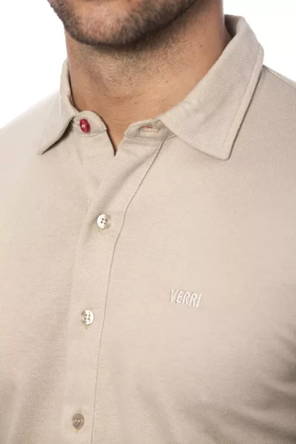 Verri - Beige Cotton Men Shirt