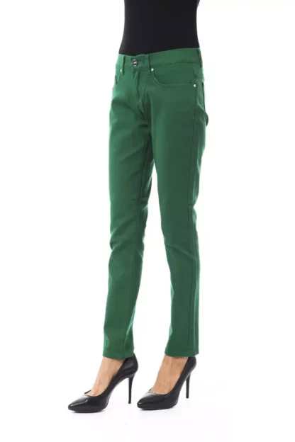 BYBLOS - Green Cotton Women Slim Pant