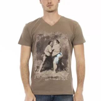 Trussardi Action - Beige Cotton Men T-Shirt