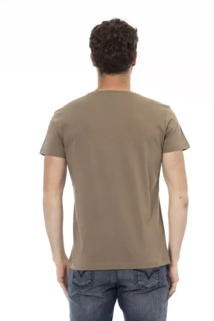 Trussardi Action - Brown Cotton Men's V-Neck T-Shirt