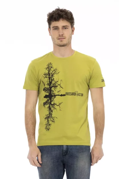 Trussardi Action - Green Cotton Men T-Shirt