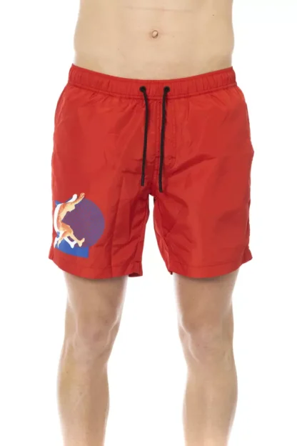 Bikkembergs - Red Polyester Men Swim Short