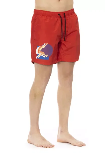 Bikkembergs - Red Polyester Men Swim Short