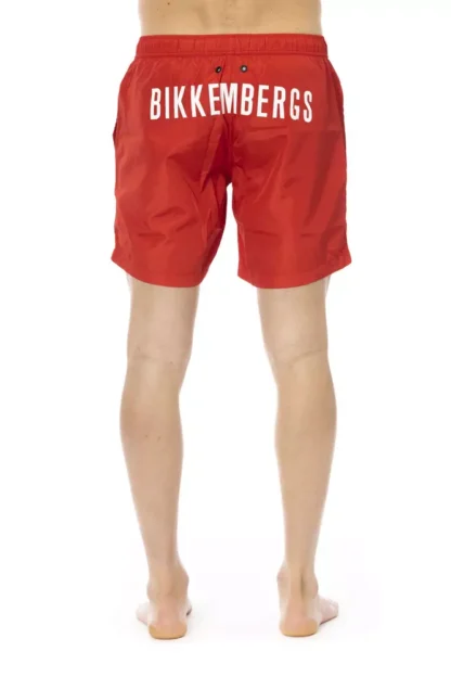 Bikkembergs - Red Polyester Men Swim Short