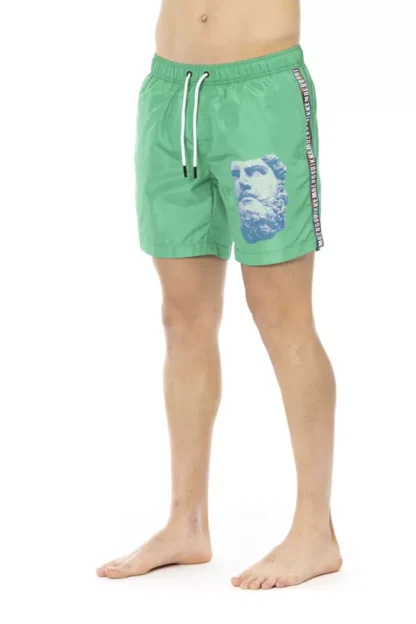 Bikkembergs - Green Polyester Men Swim Short