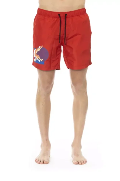 Bikkembergs - Red Polyester Men Swim Short