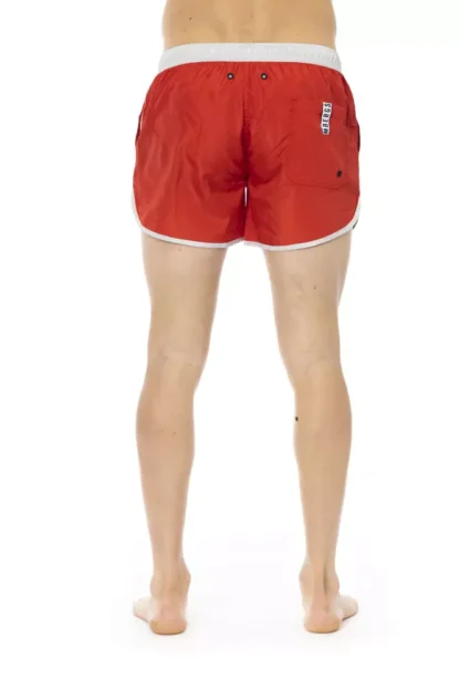 Bikkembergs - Red Polyester Men Swim Short