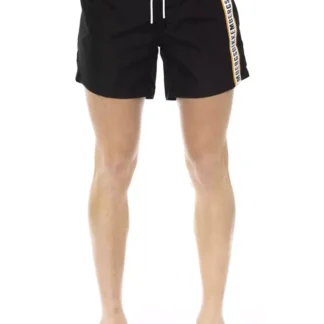 Bikkembergs - Black Polyester Men Swim Short