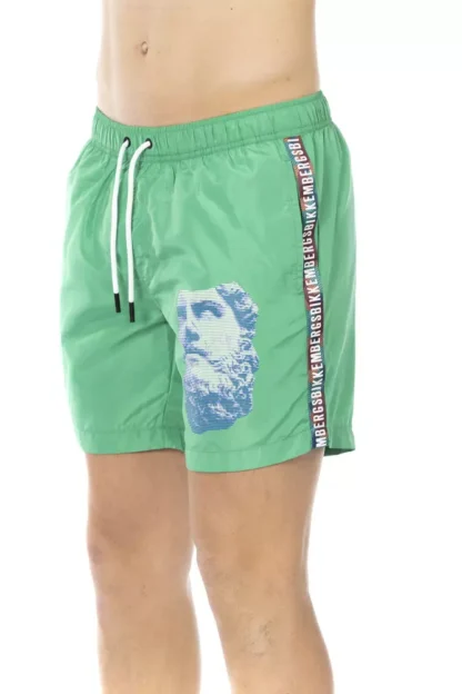 Bikkembergs - Green Polyester Men Swim Short