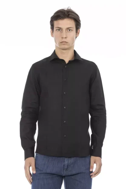 Baldinini Trend - Black Linen Men Shirt