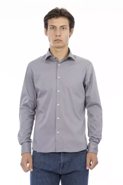 Baldinini Trend - Gray Cotton Men Shirt