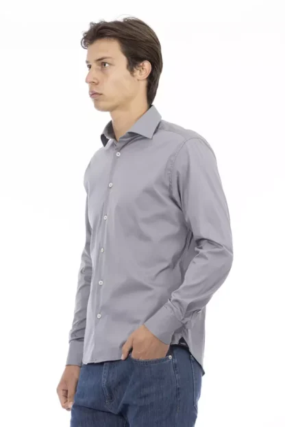 Baldinini Trend - Gray Cotton Men Shirt