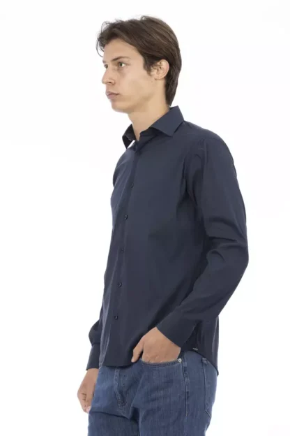 Baldinini Trend - Blue Cotton Men Shirt