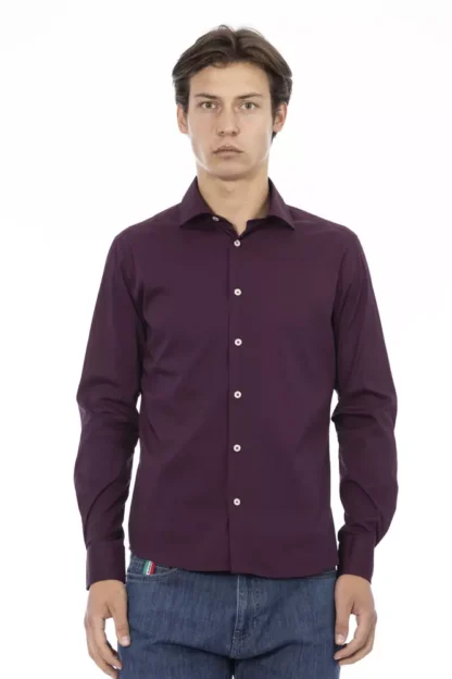 Baldinini Trend - Bordeaux Cotton Men Shirt