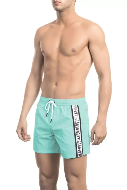 Bikkembergs - Light Blue Polyamide Men Swim Short