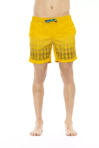 Bikkembergs - Yellow Polyester Men Swim Short